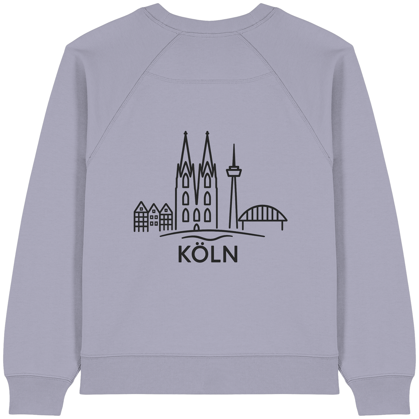 Köln Skyline (großer Druck auf dem Rücken) - Womens Organic Raglan Sweatshirt