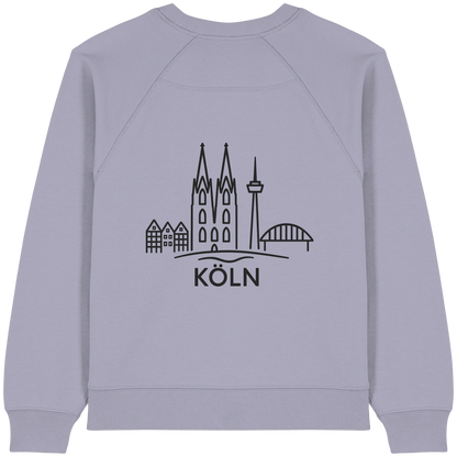 Köln Skyline (großer Druck auf dem Rücken) - Womens Organic Raglan Sweatshirt