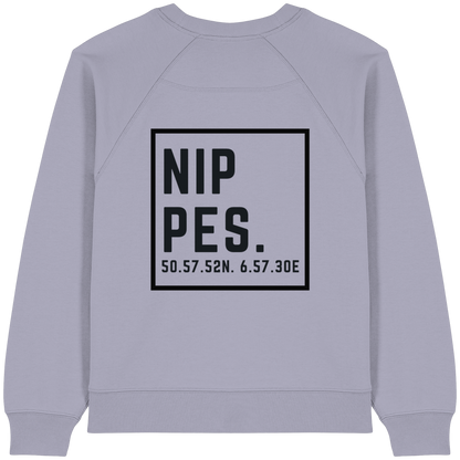 Nippes Koordinaten (großer Druck auf dem Rücken) - Womens Organic Raglan Sweatshirt