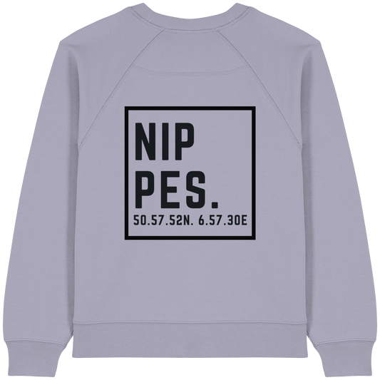 Nippes Koordinaten (großer Druck auf dem Rücken) - Womens Organic Raglan Sweatshirt