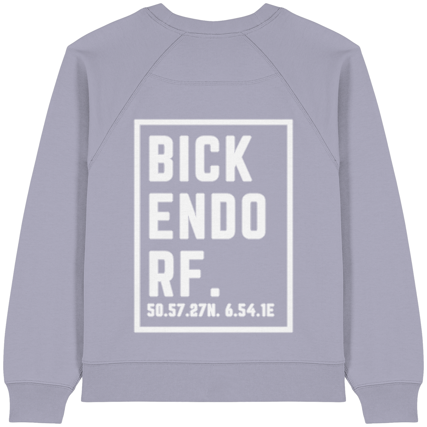 Bickendorf Koordinaten (großer Druck auf dem Rücken) - Womens Organic Raglan Sweatshirt