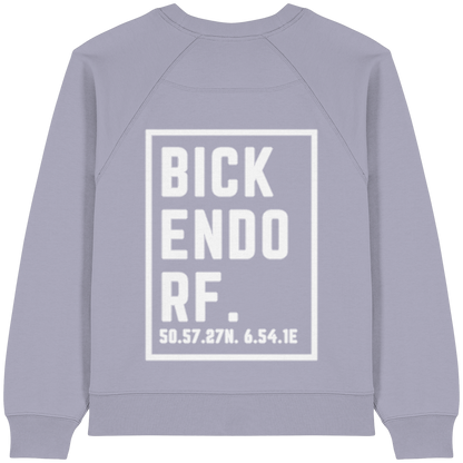 Bickendorf Koordinaten (großer Druck auf dem Rücken) - Womens Organic Raglan Sweatshirt