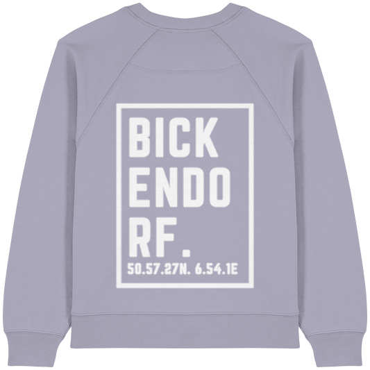 Bickendorf Koordinaten (großer Druck auf dem Rücken) - Womens Organic Raglan Sweatshirt