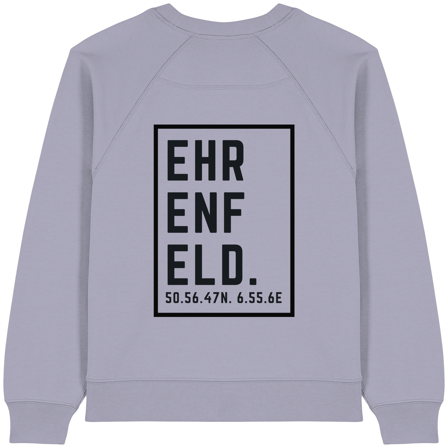 Ehrenfeld Koordinaten (großer Druck auf dem Rücken) - Womens Organic Raglan Sweatshirt
