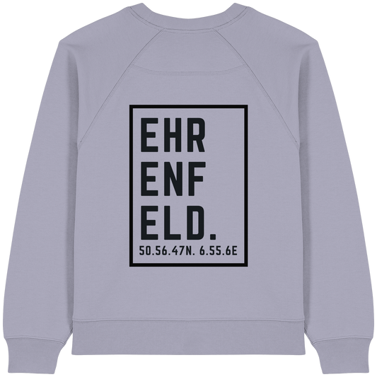 Ehrenfeld Koordinaten (großer Druck auf dem Rücken) - Womens Organic Raglan Sweatshirt