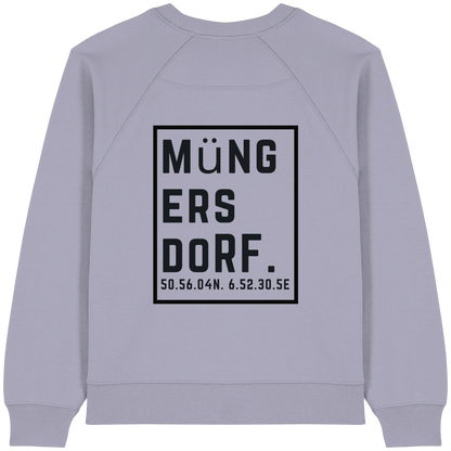 Müngersdorf Koordinaten (großer Druck auf dem Rücken) - Womens Organic Raglan Sweatshirt