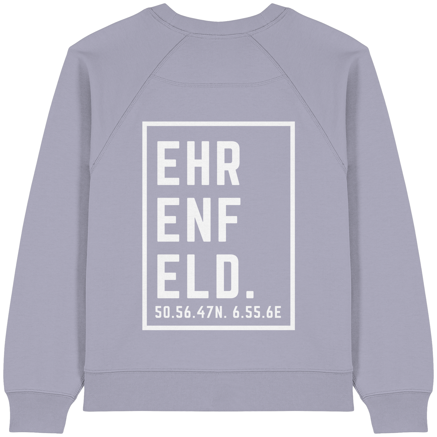 Ehrenfeld Koordinaten (großer Druck auf dem Rücken) - Womens Organic Raglan Sweatshirt