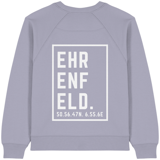 Ehrenfeld Koordinaten (großer Druck auf dem Rücken) - Womens Organic Raglan Sweatshirt