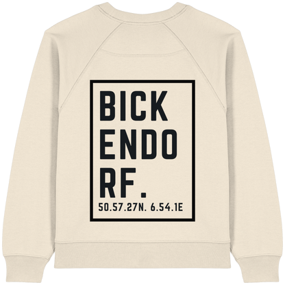 Bickendorf Koordinaten (großer Druck auf dem Rücken) - Womens Organic Raglan Sweatshirt