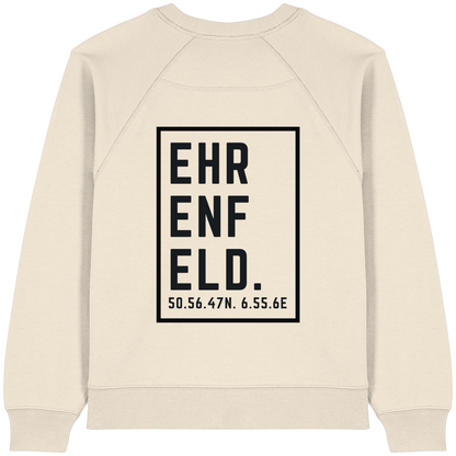 Ehrenfeld Koordinaten (großer Druck auf dem Rücken) - Womens Organic Raglan Sweatshirt