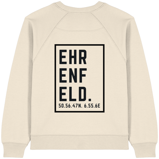 Ehrenfeld Koordinaten (großer Druck auf dem Rücken) - Womens Organic Raglan Sweatshirt