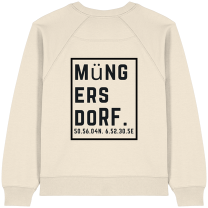 Müngersdorf Koordinaten (großer Druck auf dem Rücken) - Womens Organic Raglan Sweatshirt