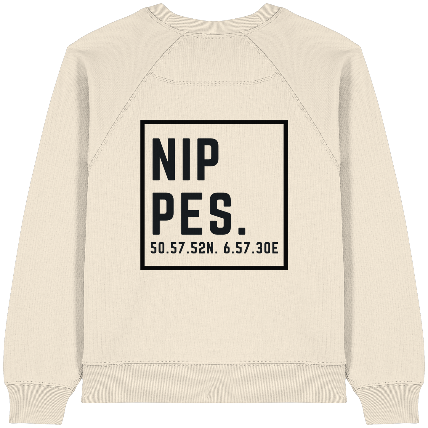 Nippes Koordinaten (großer Druck auf dem Rücken) - Womens Organic Raglan Sweatshirt