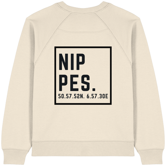 Nippes Koordinaten (großer Druck auf dem Rücken) - Womens Organic Raglan Sweatshirt
