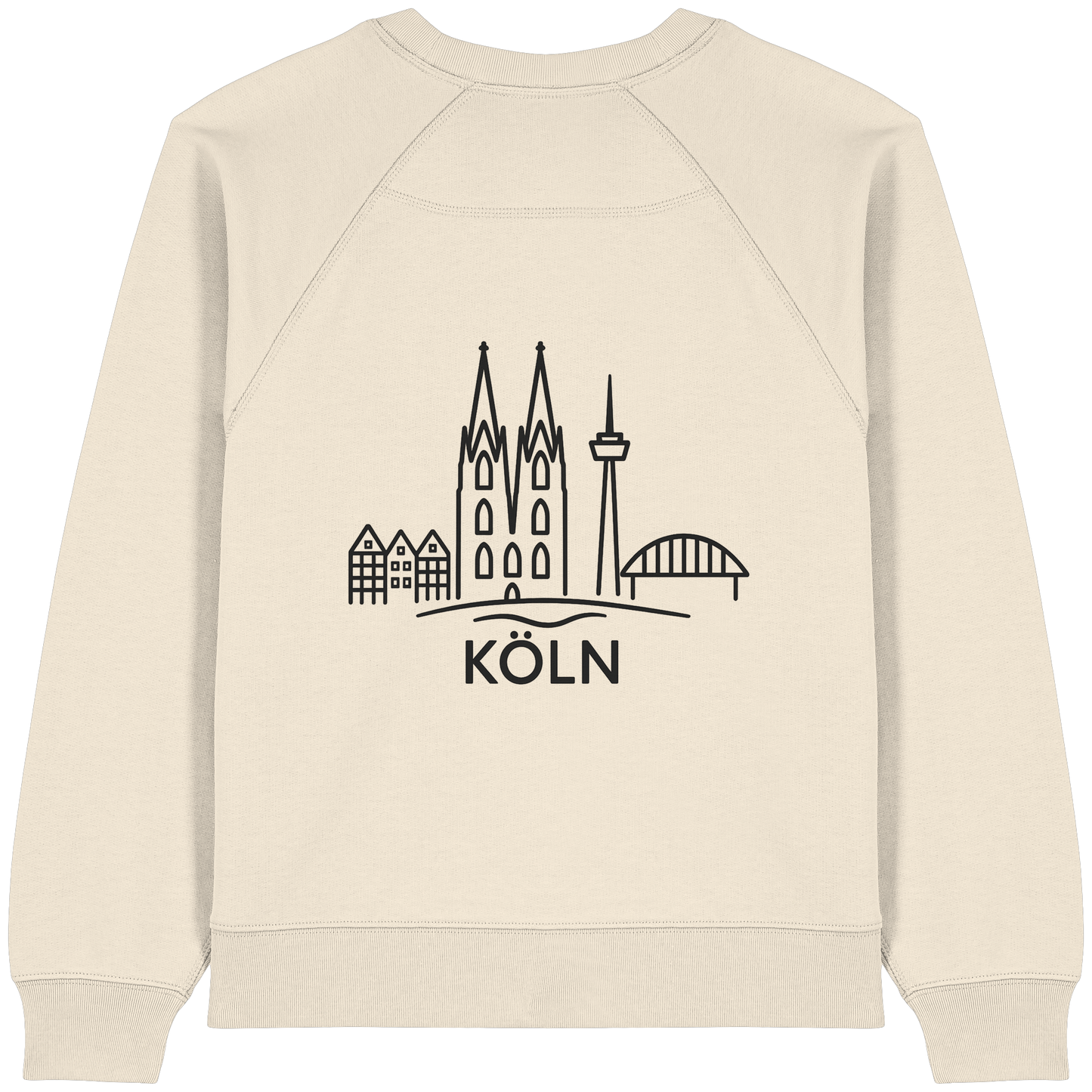 Köln Skyline (großer Druck auf dem Rücken) - Womens Organic Raglan Sweatshirt