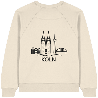 Köln Skyline (großer Druck auf dem Rücken) - Womens Organic Raglan Sweatshirt