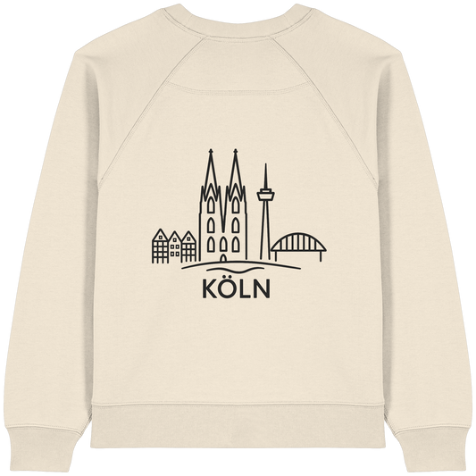 Köln Skyline (großer Druck auf dem Rücken) - Womens Organic Raglan Sweatshirt