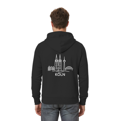 Köln Skyline (großer Druck auf dem Rücken) - Zipper