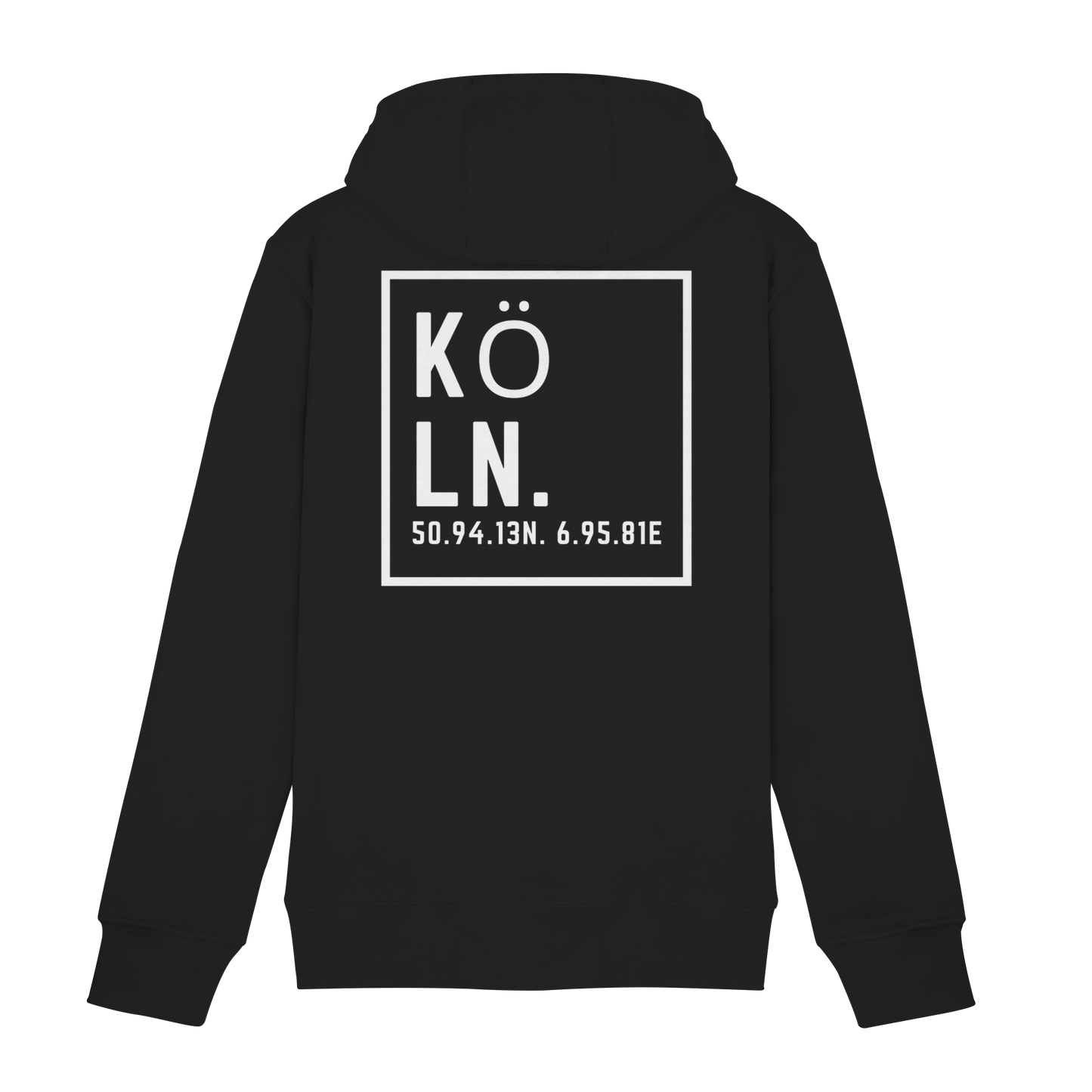 Köln Koordinaten (großer Druck auf dem Rücken) - Zipper