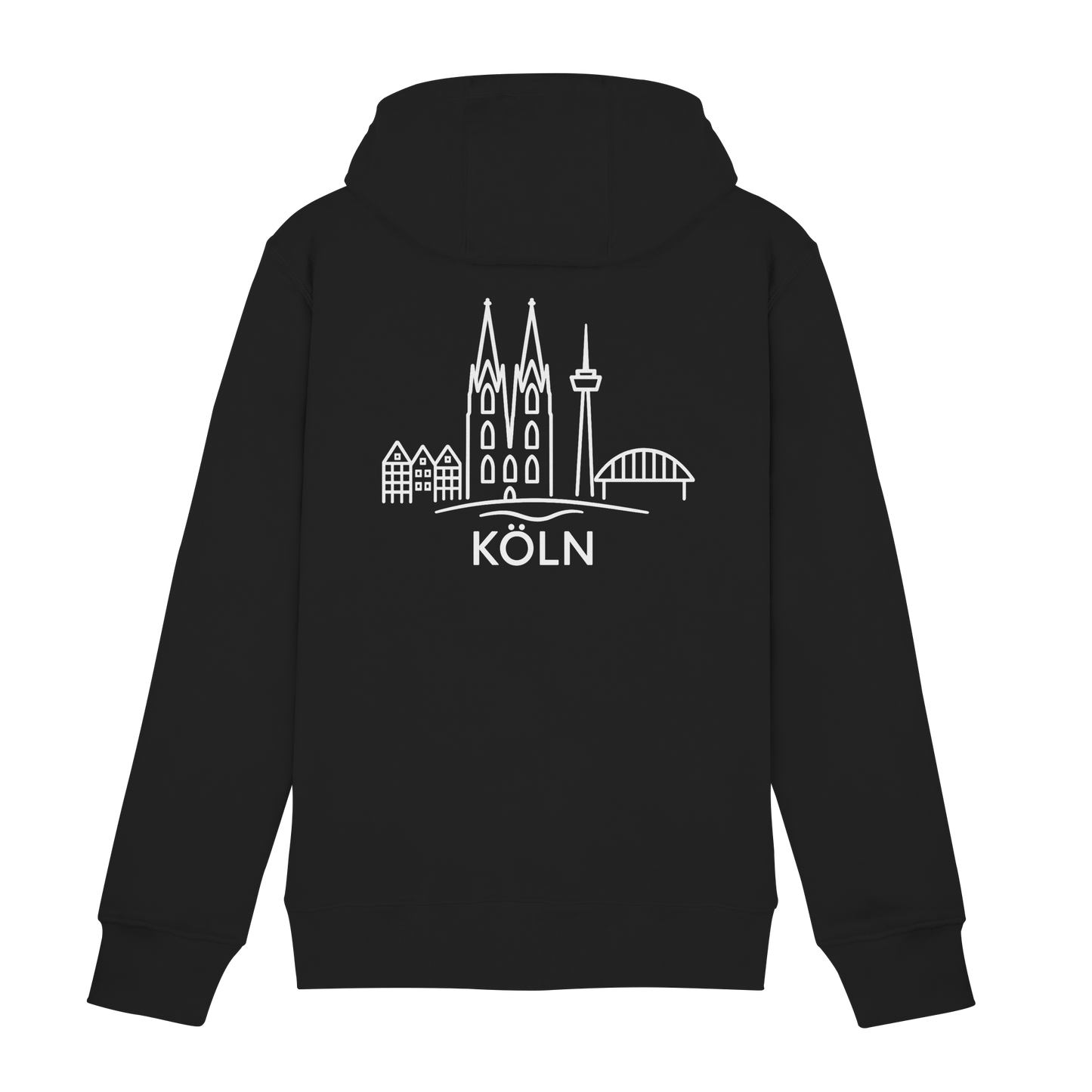 Köln Skyline (großer Druck auf dem Rücken) - Zipper