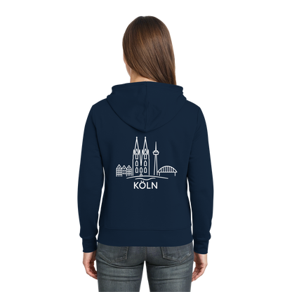 Köln Skyline (großer Druck auf dem Rücken) - Zipper