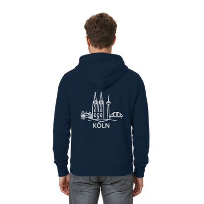 Köln Skyline (großer Druck auf dem Rücken) - Zipper