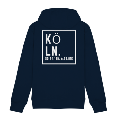 Köln Koordinaten (großer Druck auf dem Rücken) - Zipper