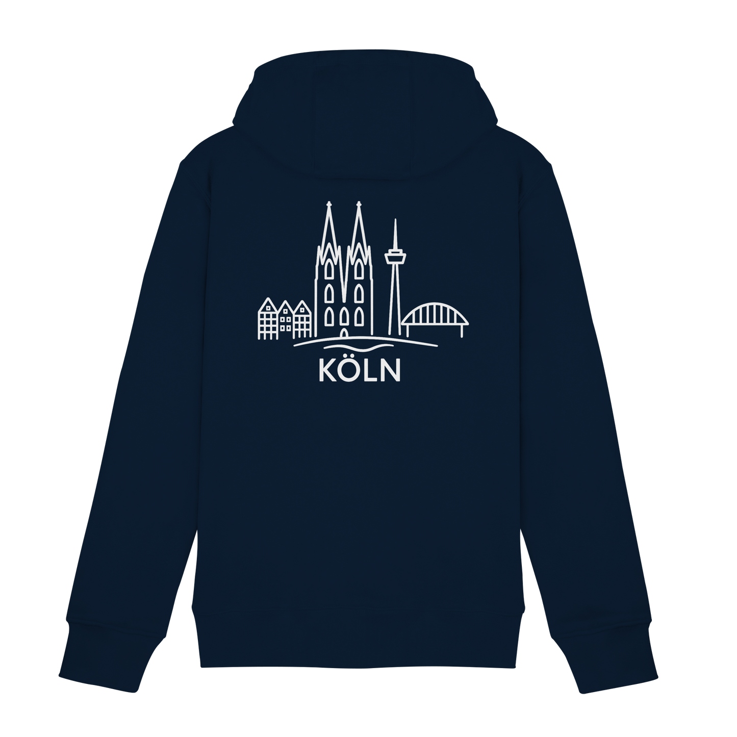 Köln Skyline (großer Druck auf dem Rücken) - Zipper