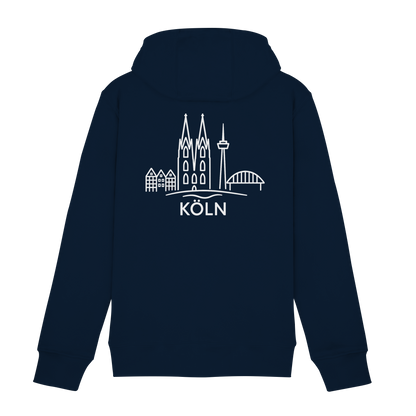 Köln Skyline (großer Druck auf dem Rücken) - Zipper