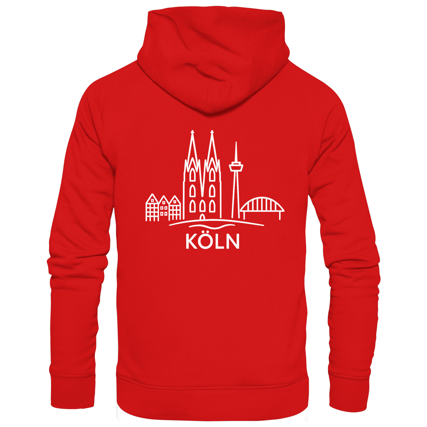 Köln Skyline (großer Druck auf dem Rücken) - Zipper