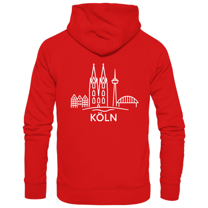 Köln Skyline (großer Druck auf dem Rücken) - Zipper
