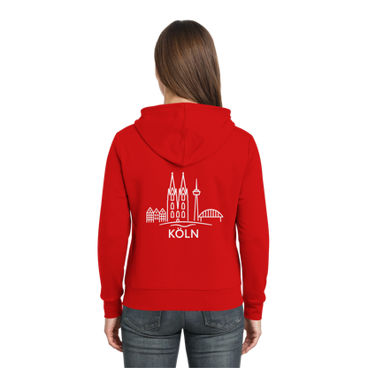 Köln Skyline (großer Druck auf dem Rücken) - Zipper