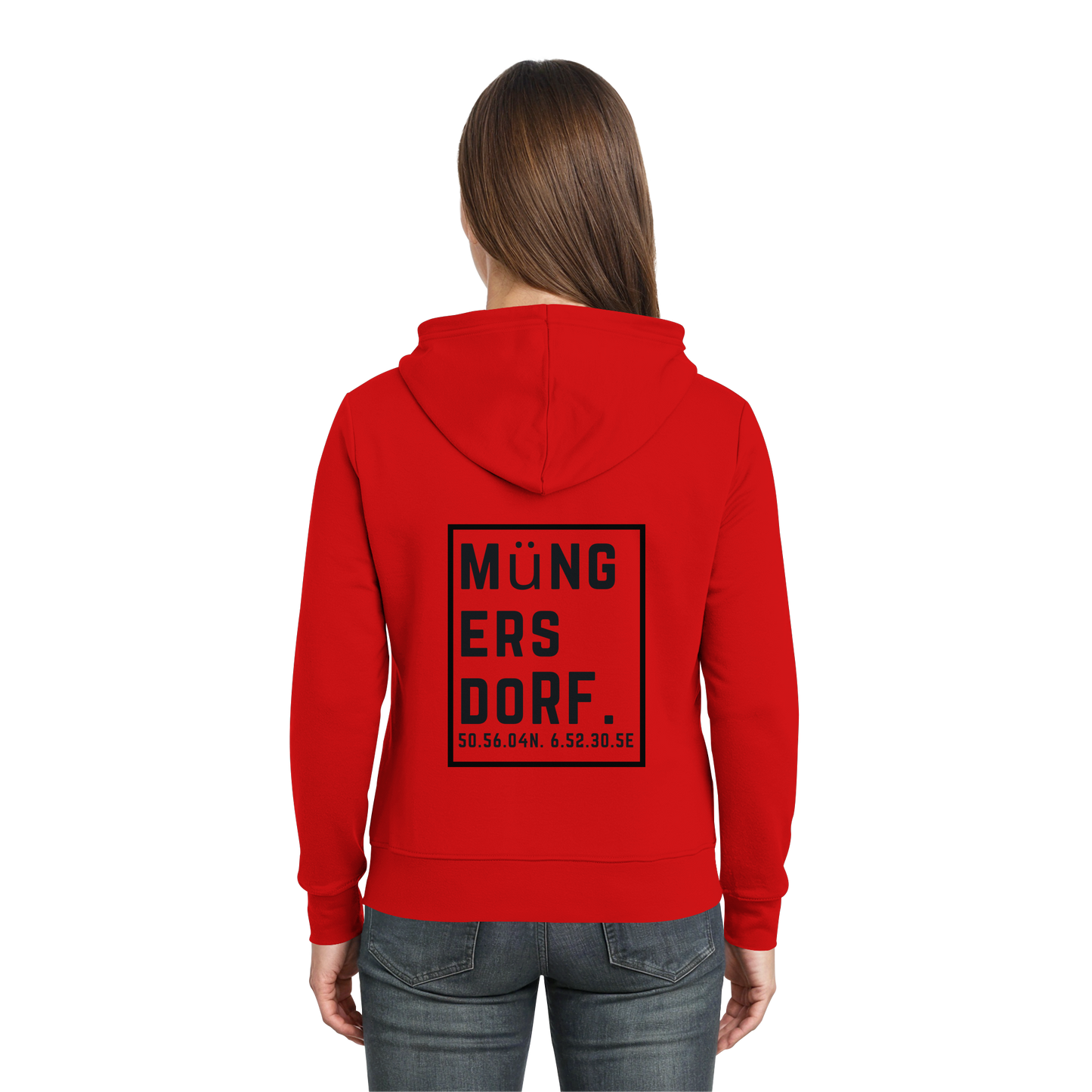 Müngersdorf Koordinaten (großer Druck auf dem Rücken) - Zipper