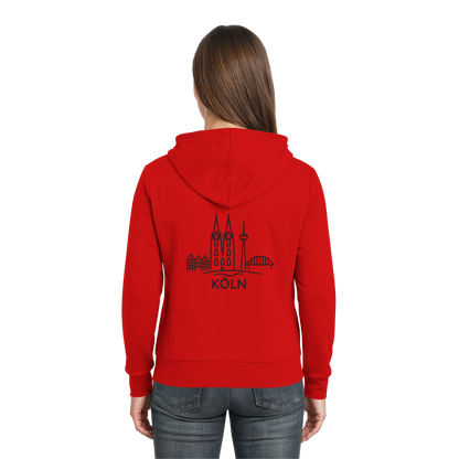 Köln Skyline (großer Druck auf dem Rücken) - Zipper