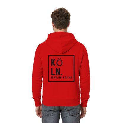 Köln Koordinaten (großer Druck auf dem Rücken) - Zipper