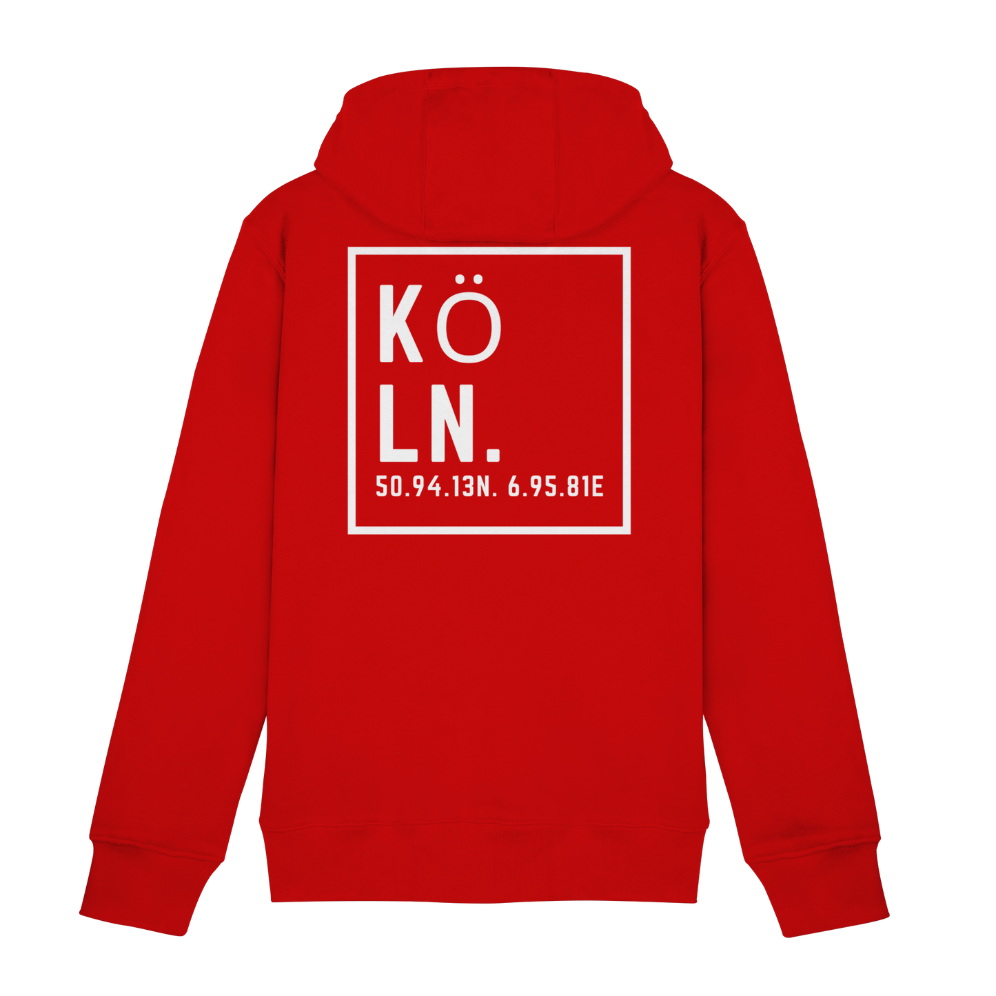 Köln Koordinaten (großer Druck auf dem Rücken) - Zipper