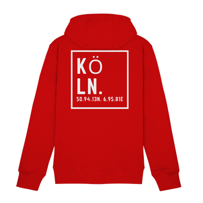 Köln Koordinaten (großer Druck auf dem Rücken) - Zipper