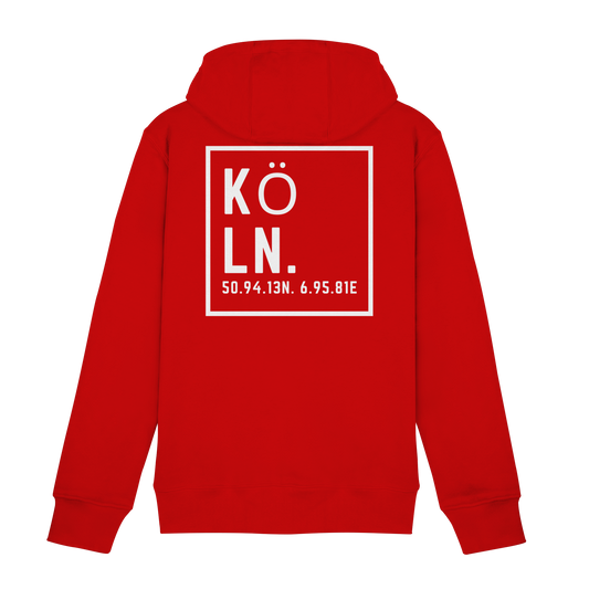 Köln Koordinaten (großer Druck auf dem Rücken) - Zipper