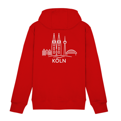 Köln Skyline (großer Druck auf dem Rücken) - Zipper