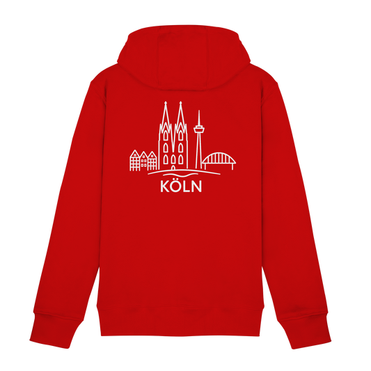 Köln Skyline (großer Druck auf dem Rücken) - Zipper