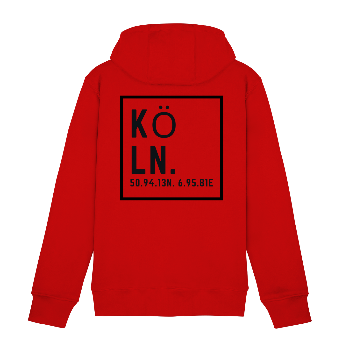 Köln Koordinaten (großer Druck auf dem Rücken) - Zipper