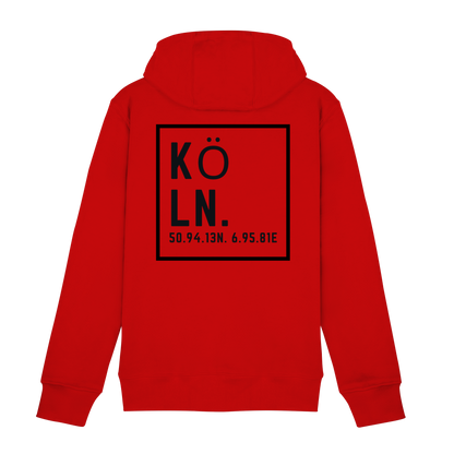 Köln Koordinaten (großer Druck auf dem Rücken) - Zipper