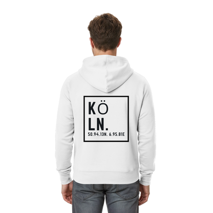 Köln Koordinaten (großer Druck auf dem Rücken) - Zipper