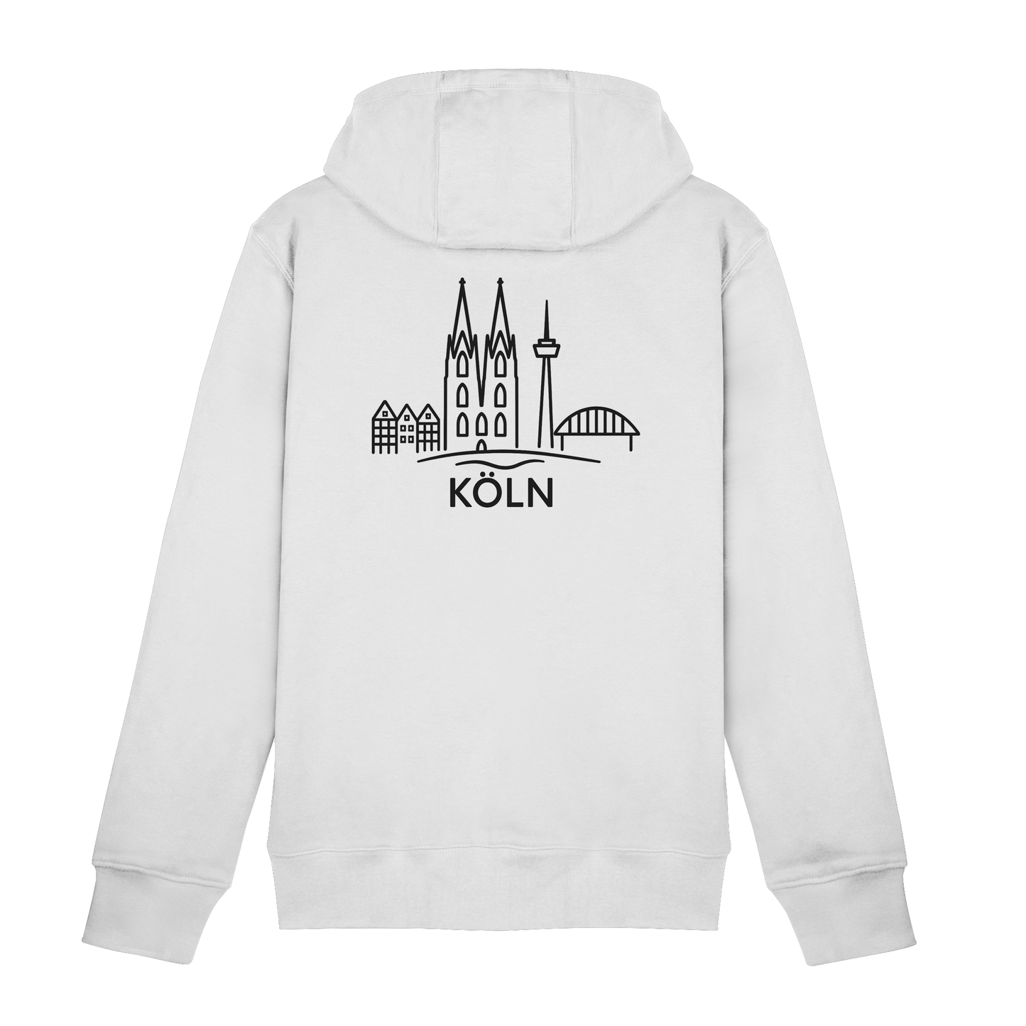Köln Skyline (großer Druck auf dem Rücken) - Zipper