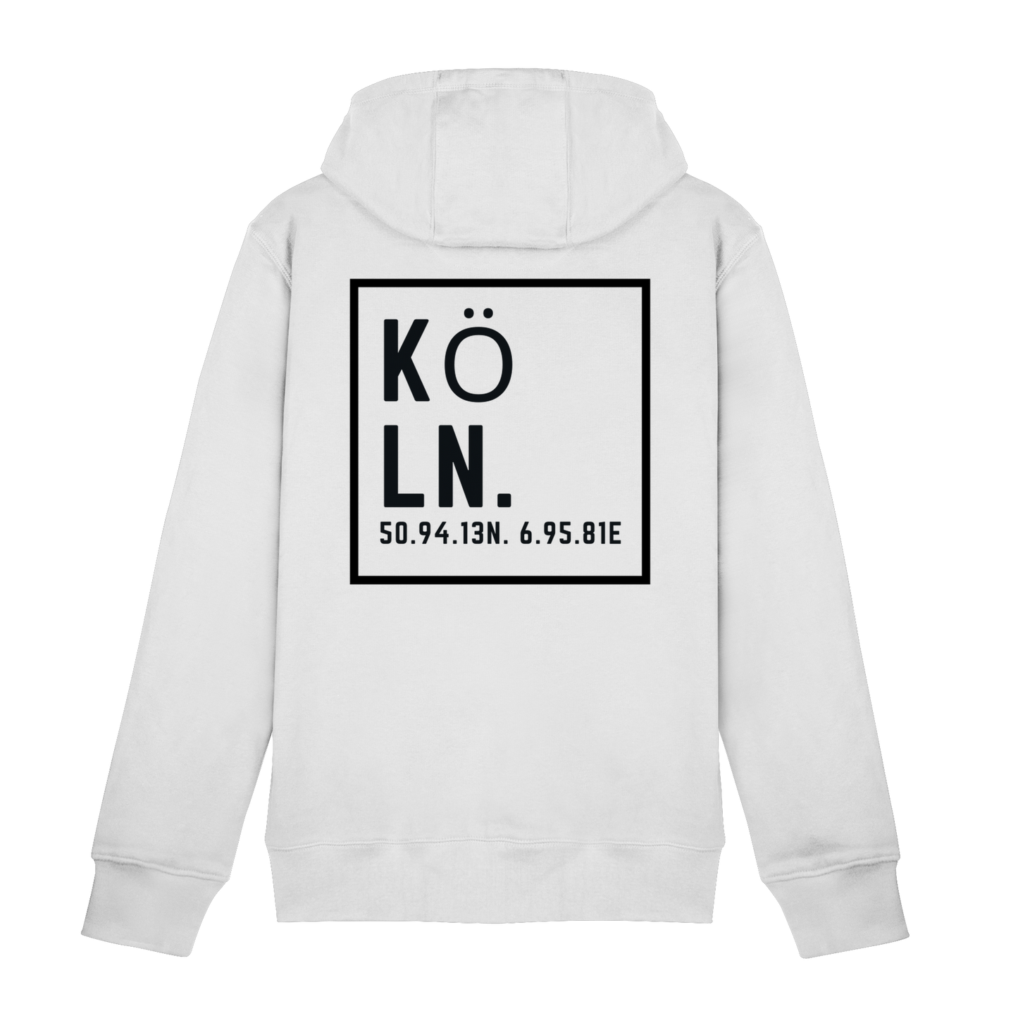 Köln Koordinaten (großer Druck auf dem Rücken) - Zipper