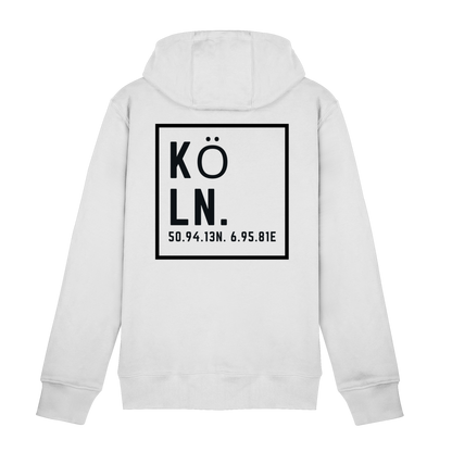 Köln Koordinaten (großer Druck auf dem Rücken) - Zipper