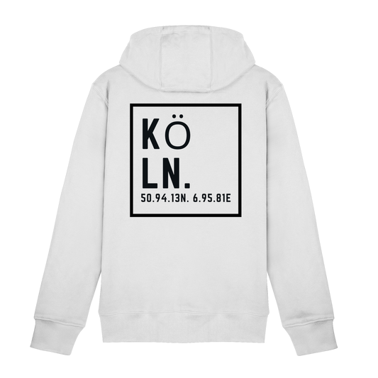 Köln Koordinaten (großer Druck auf dem Rücken) - Zipper