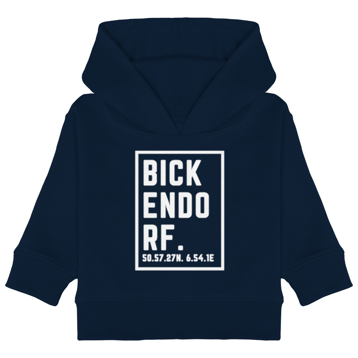Bickendorf Koordinaten (großer Druck auf der Brust) - Baby Organic Hoodie