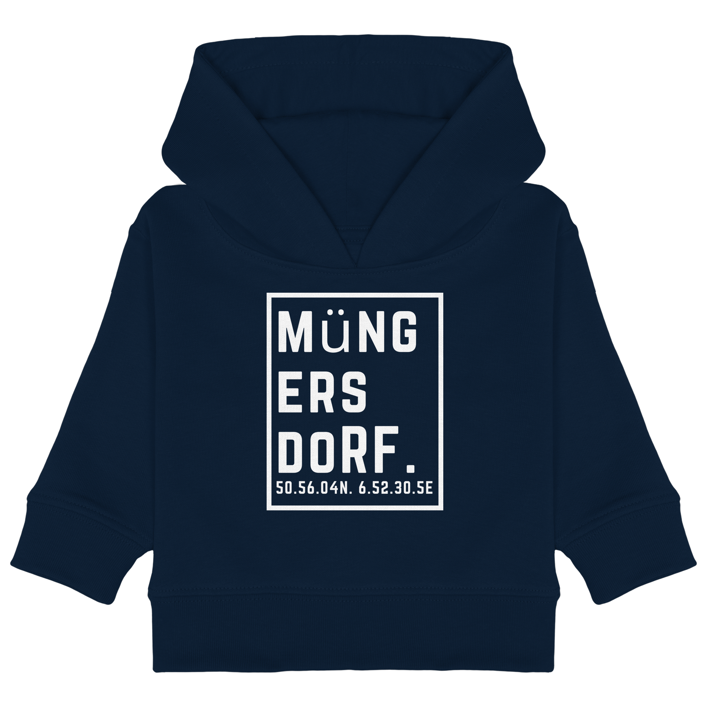 Müngersdorf Koordinaten (großer Druck auf der Brust) - Baby Organic Hoodie