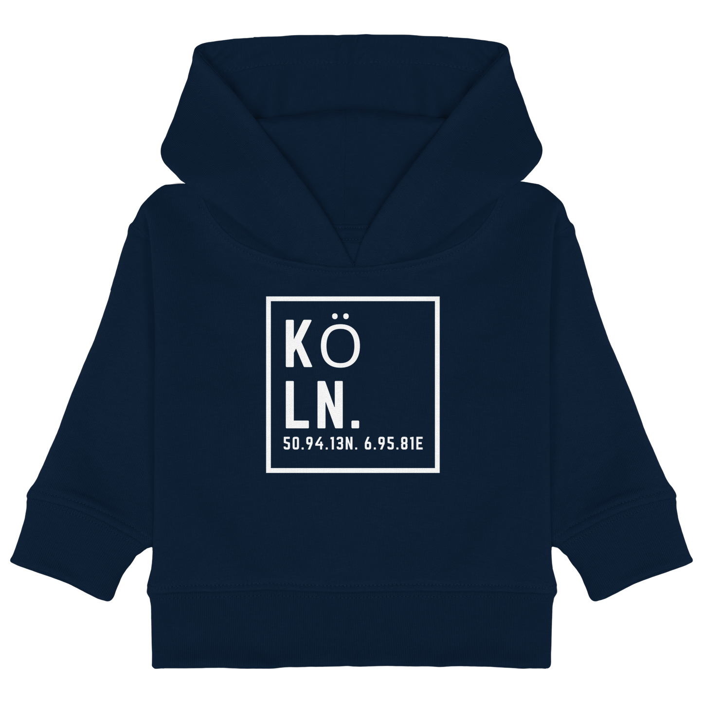 Köln Koordinaten (großer Druck auf der Brust) - Baby Organic Hoodie